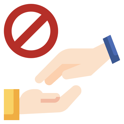 No handshake virus transmission forbidden no handshake icon