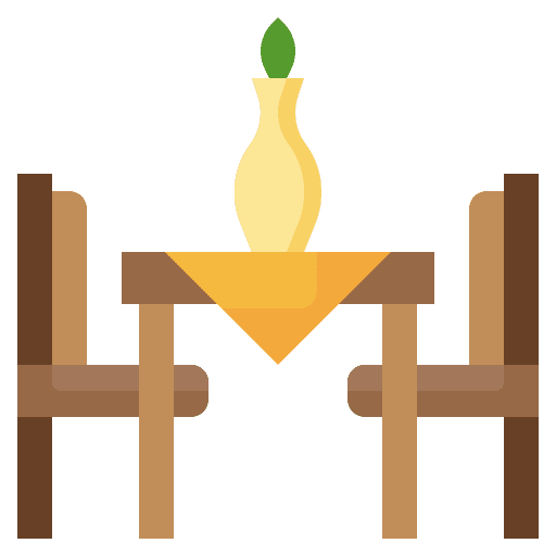 Dinner table dining room furniture food and restaurant icon