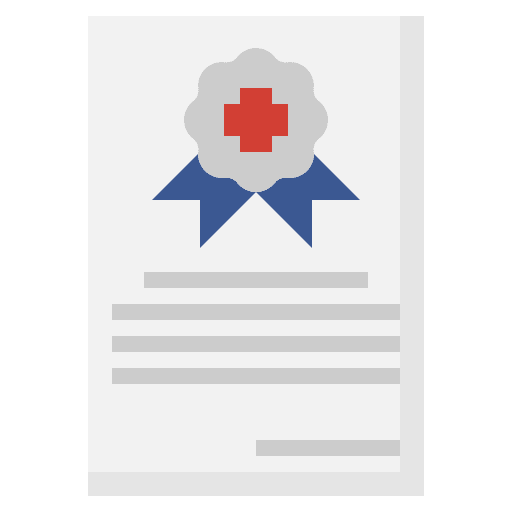 Medical certificate patent healthcare and medical certificate icon