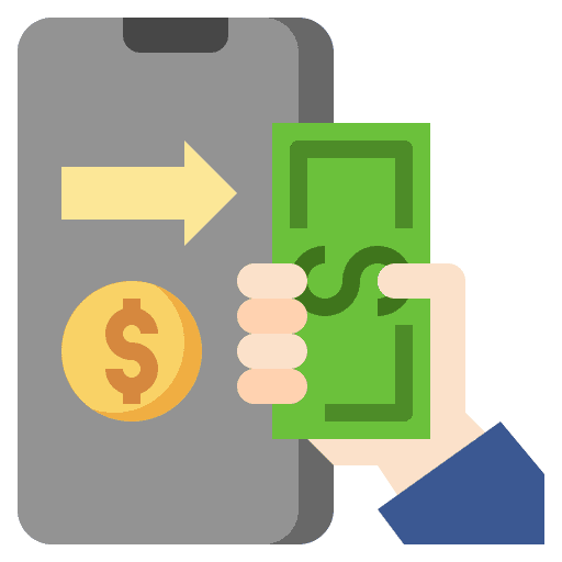 Online payment business and finance business smartphone icon