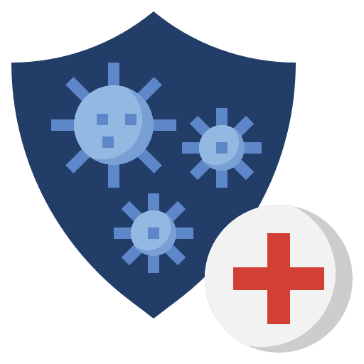 Shield protection biology healthcare and medical icon