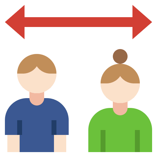 Social distancing face social distance icon