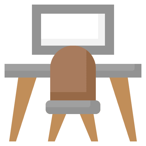 Workspace furniture and household workspace desk icon