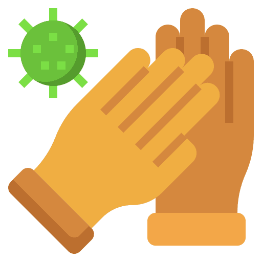 Gloves healthcare and medical safety bacteria icon