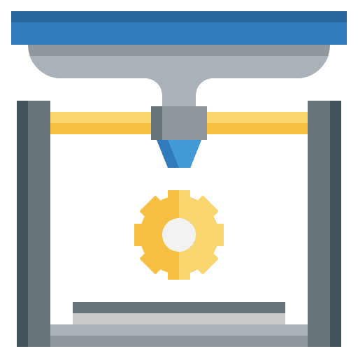 Machinery technology 3d printing mass production icon