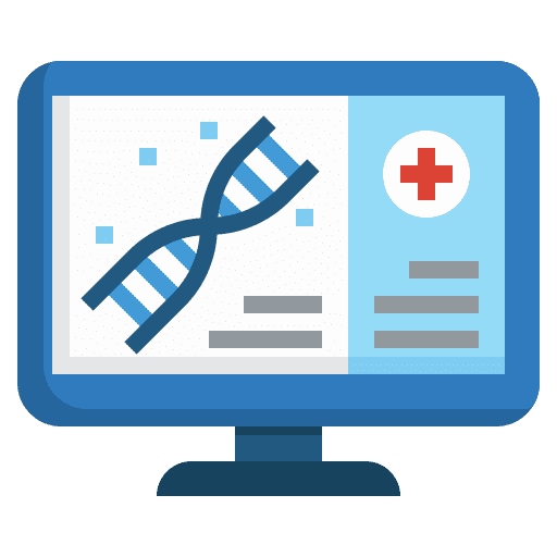 Monitor dna structure deoxyribonucleic acid biology icon Monitor dna structure deoxyribonucleic acid biology icon