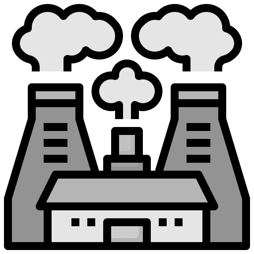 Air pollution building factory industry icon