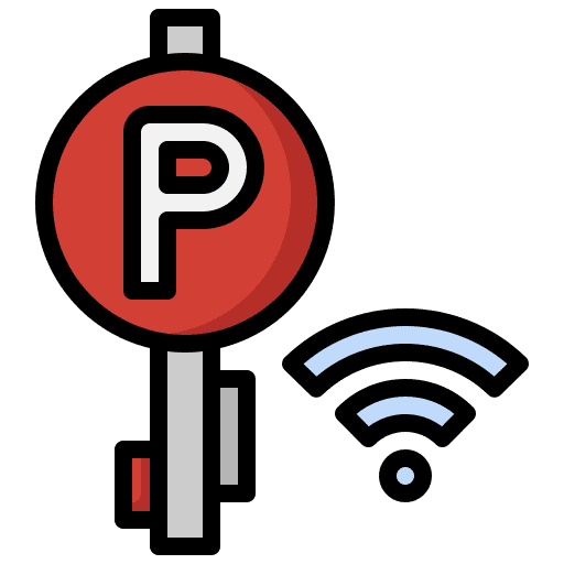 Parking car parking smart city network icon Parking car parking smart city network icon