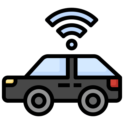 Smart car automobile transportation wifi icon Smart car automobile transportation wifi icon