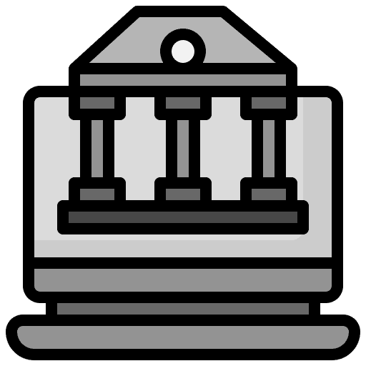 City hall monument laptop goverment icon City hall monument laptop goverment icon