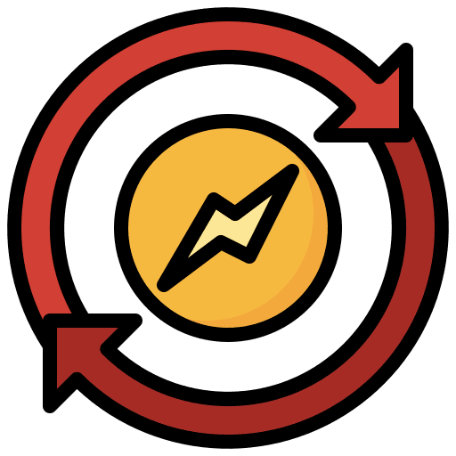 Renewable biofuel arrow electronics icon Renewable biofuel arrow electronics icon