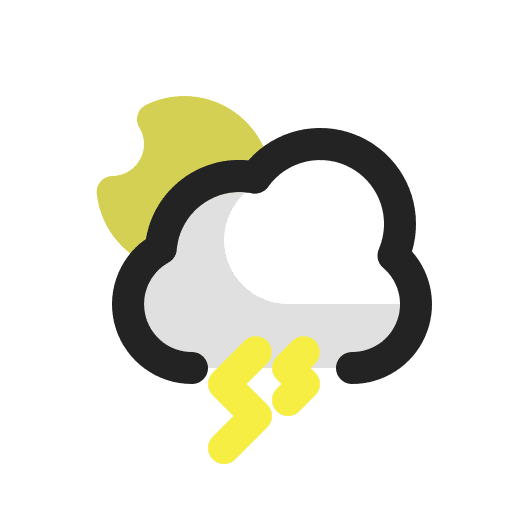 Thunderstorm cloud moon storm icon