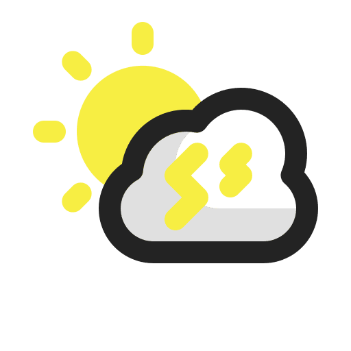 Thunderstorm sunny cloud weather icon