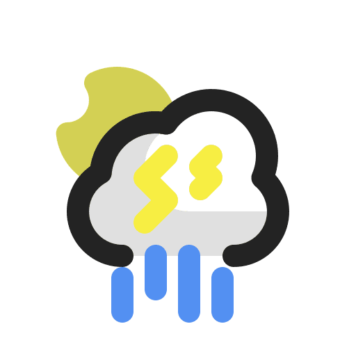 Heavy rain cloudy night storm night icon