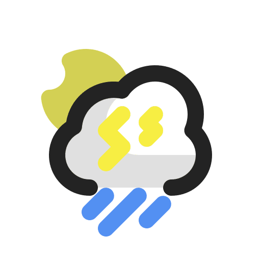 Heavy rain weather night cloudy night icon
