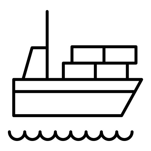 Cargo ship transportation cargo boat import icon