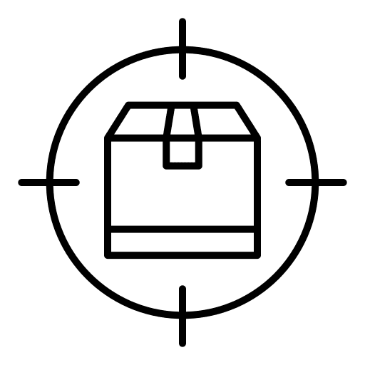 Targeting shipping and delivery objective package icon