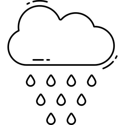 Raining weather downpour raindrops icon