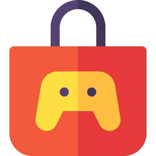 Game store commerce and shopping buildings technology icon