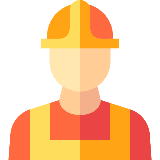 Employee construction stick man operator icon