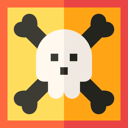 Danger signaling dead skulls icon Danger signaling dead skulls icon