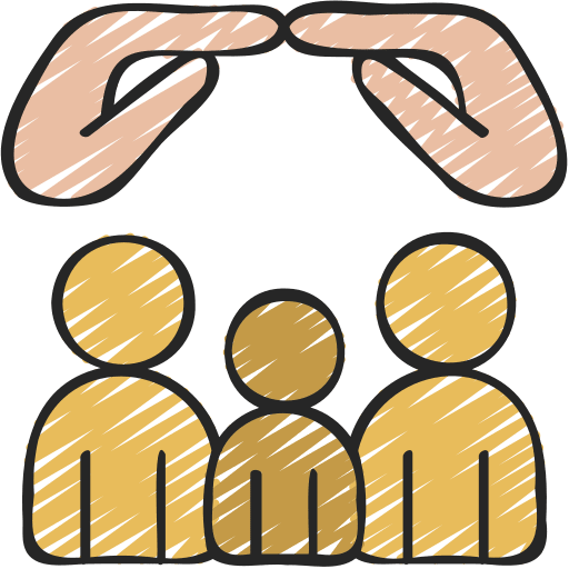 Family insurance umbrella users coverage icon