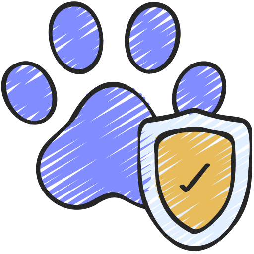 Pet insurance protection shield dog icon