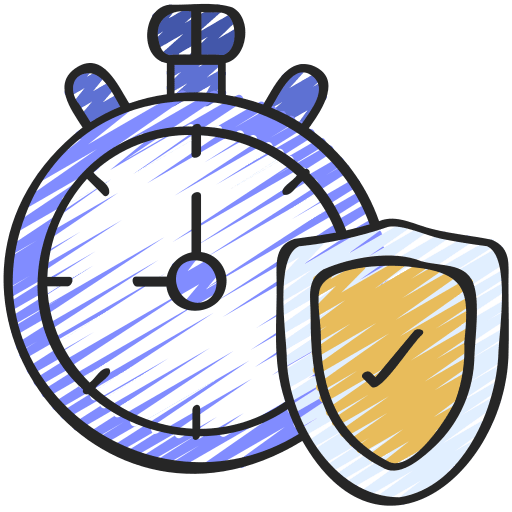 Long term long term time and date protection icon