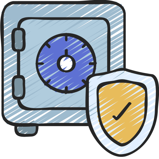 Safe box shield deposit box safety icon