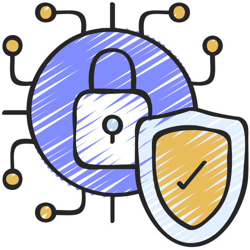 Technology device shield insurance icon