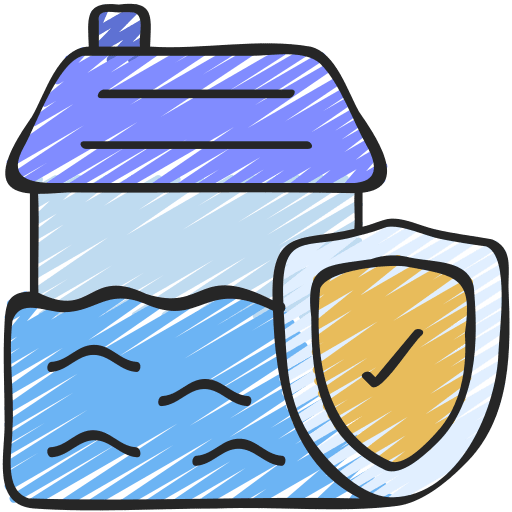 Flooded house house disaster nature icon