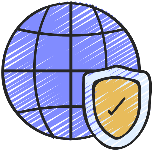 Internet security global insurance protection icon