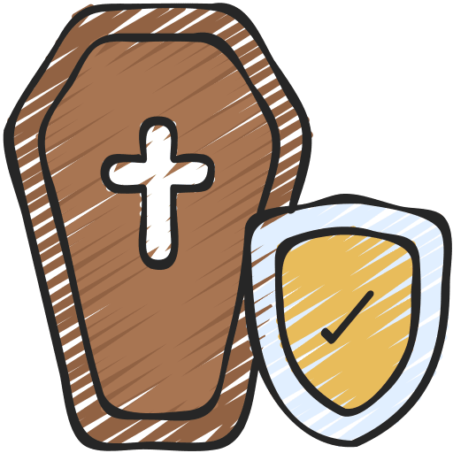 Life insurance cultures coffin security icon