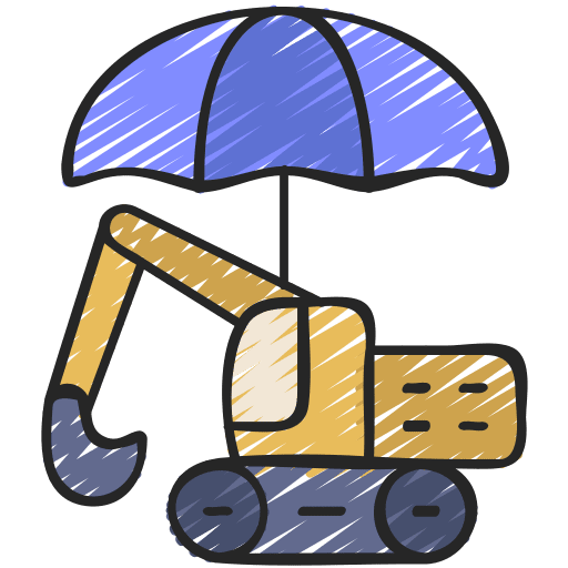 Machinery industry insurance construction and tools icon