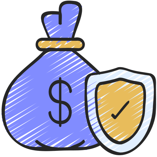 Money currency umbrella finance icon