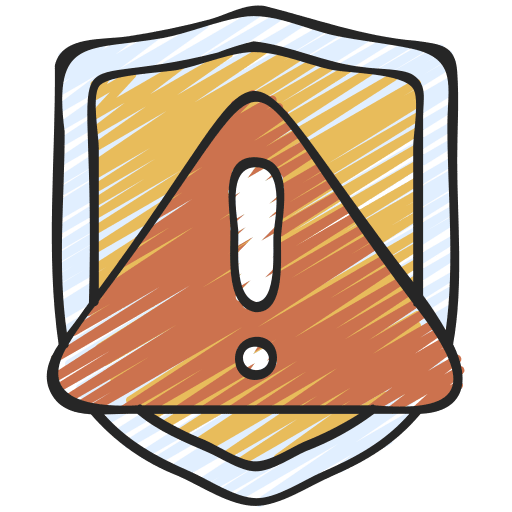 Risk management security caution protection icon