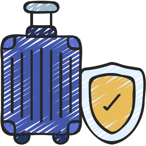 Travel insurance luggage travel insurance umbrella icon