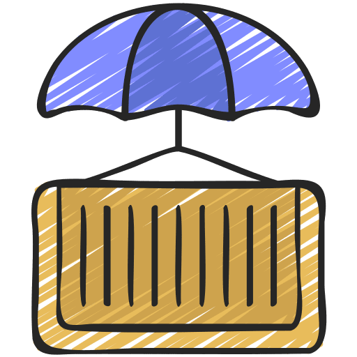 Delivery insurance umbrella shield delivery insurance icon