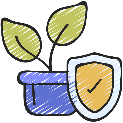Growth plant security pot icon