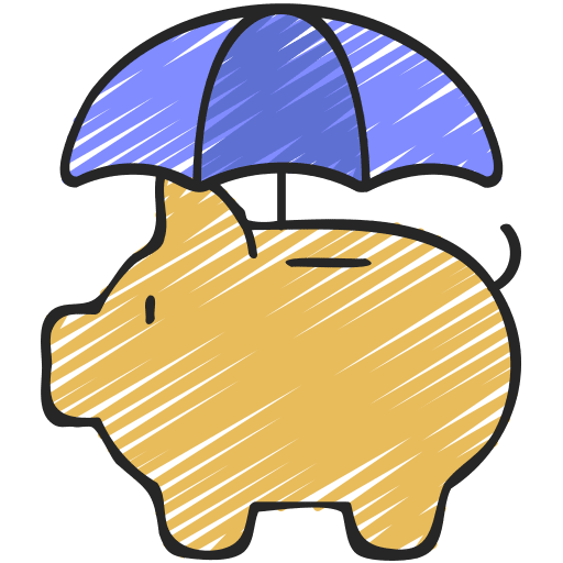 Piggy bank savings insurance symbol icon