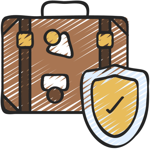 Travel insurance travelling luggage travel icon
