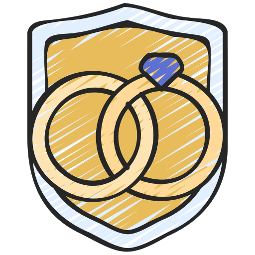 Wedding broken heart hand insurance icon