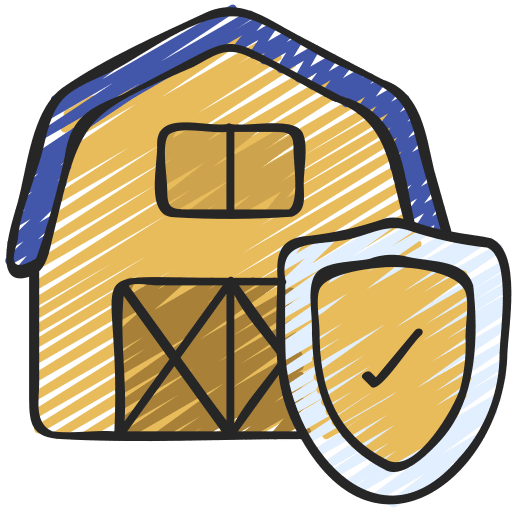 Farmhouse harvest farming insurance icon