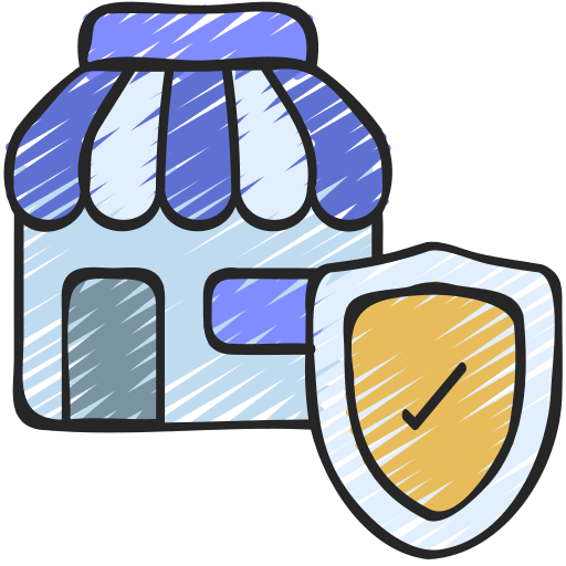 Shop shield security policy icon