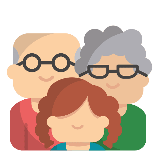 Family kid and baby grandfather granddaughter icon