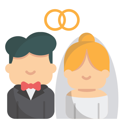 Marriage love and romance couple family icon
