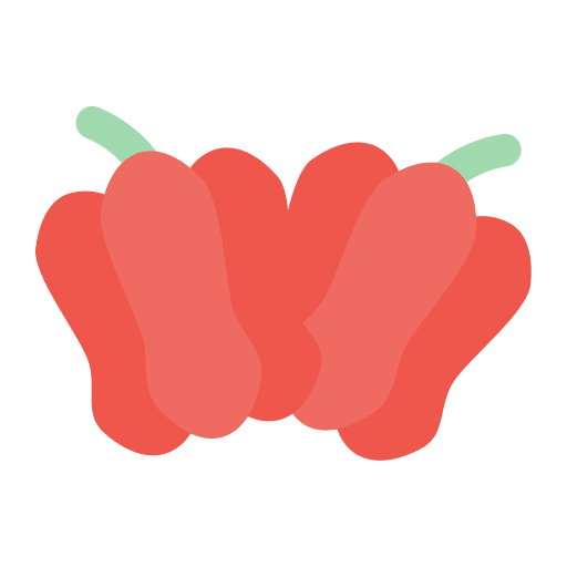 Red pepper organic healthy food vegan icon Red pepper organic healthy food vegan icon