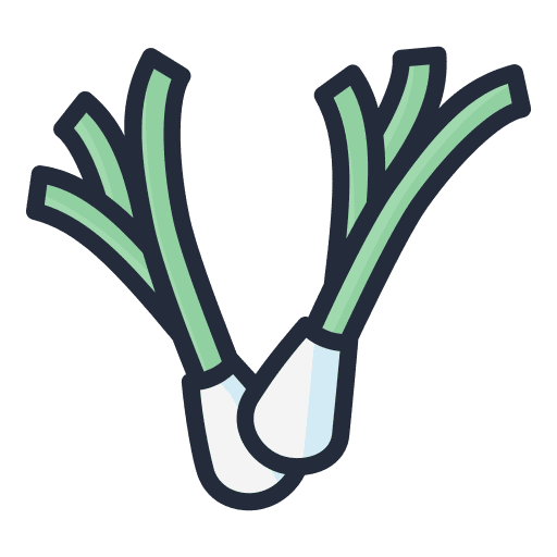 Green onion food and restaurant vegan organic icon