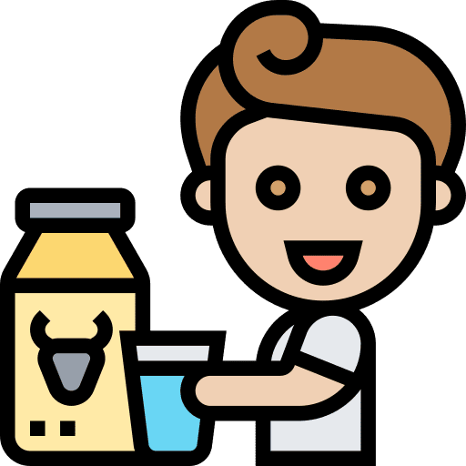Milk bottle drinking people milk products icon
