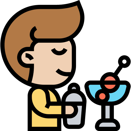 Bartender man cocktail professions and jobs icon Bartender man cocktail professions and jobs icon